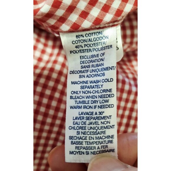 Chaps Mens Red Gingham Button-Down Long Sleeve Shirt L Cotton/Polyester - Picture 5 of 6